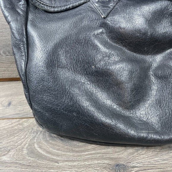 VTG Libaire California Bag Black Soft Leather Cross Body Flap Satchel Brief Case - Picture 2 of 16